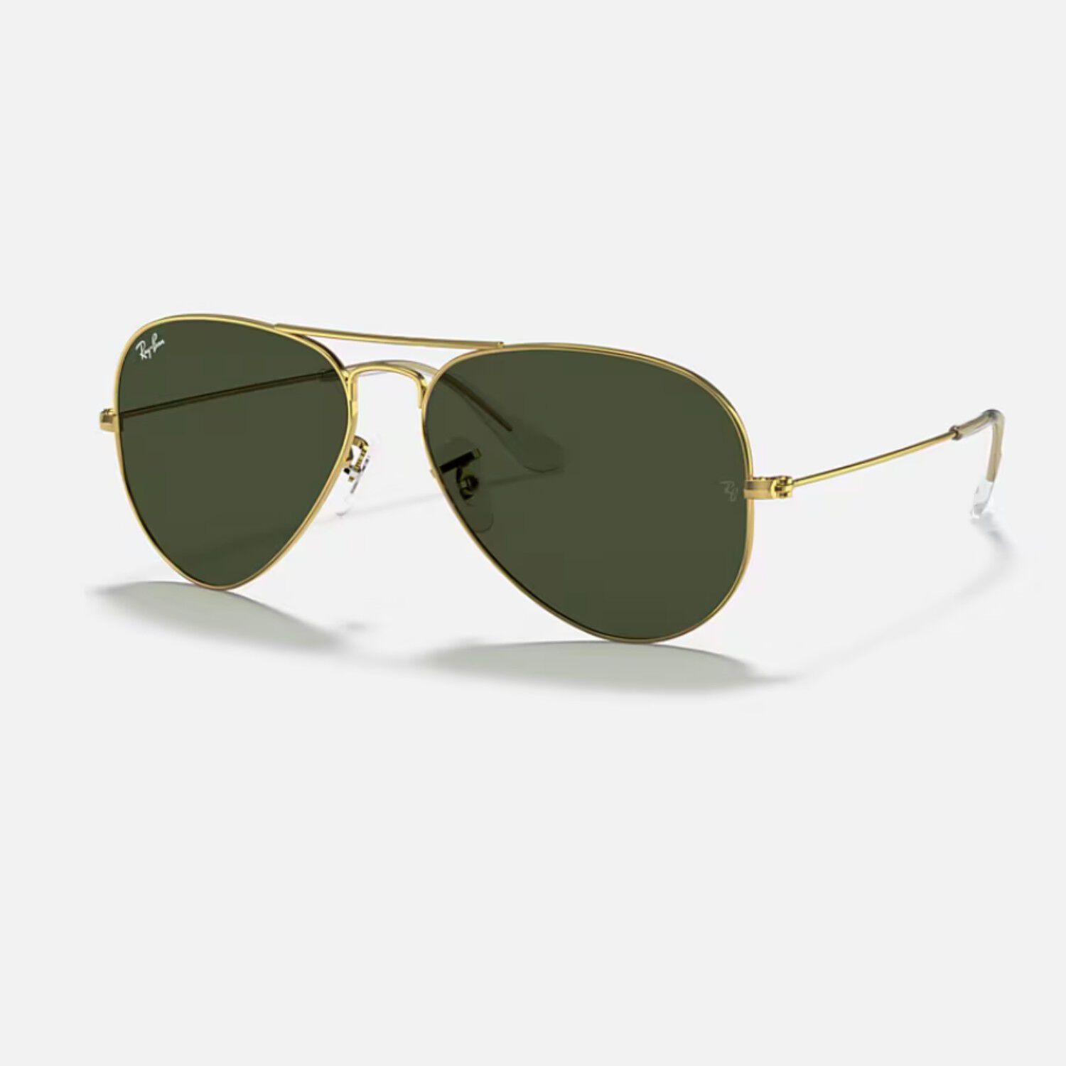 Ray-Ban Original Aviator Non-Polar Sunglasses, Gold/Crystal Green, Size: 58
