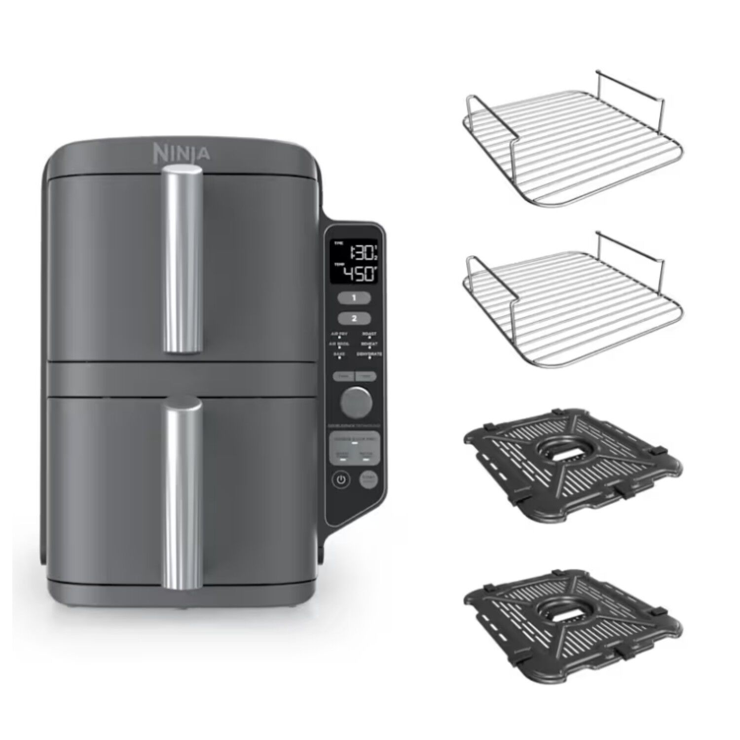 Ninja Doublestack Air Fryer, Deep Grey, Size: 10 Quart